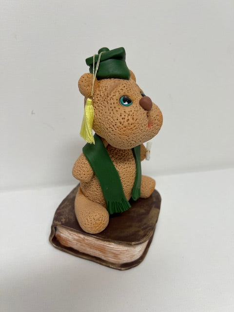 Graduation Bear in cold porcelain.