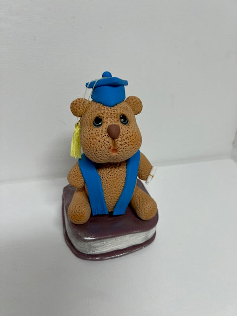 Graduation Bear in cold porcelain.