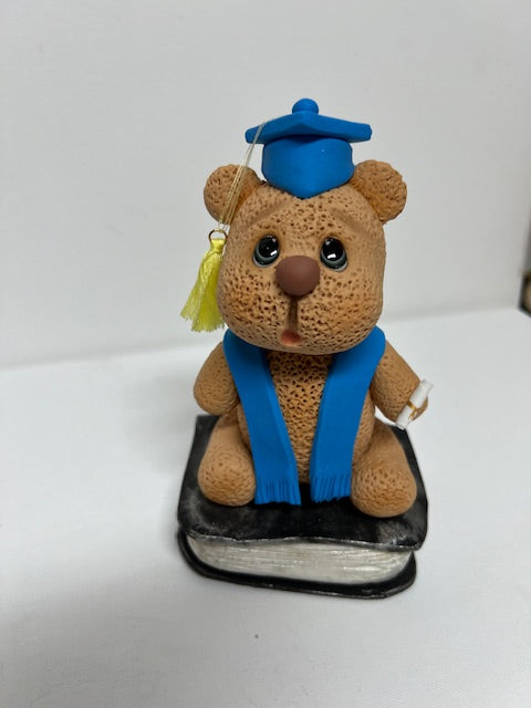 Graduation Bear in cold porcelain.